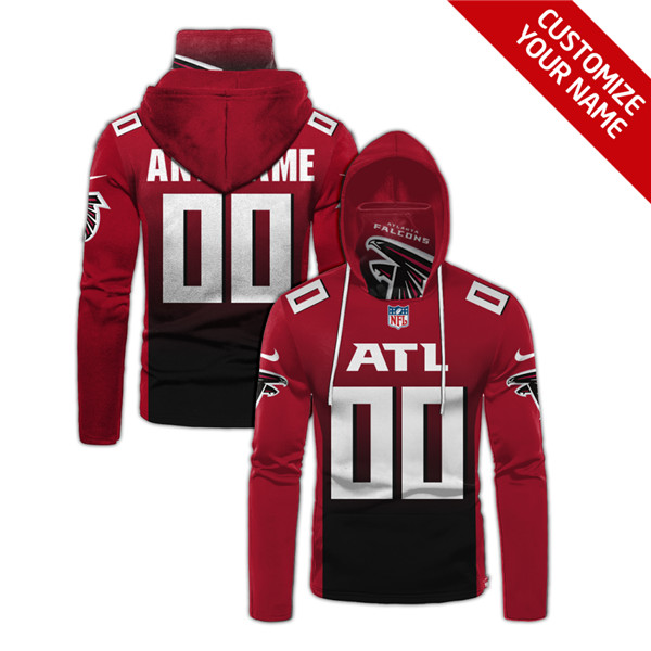 Men's Atlanta Falcons Red 2020 Customize Hoodie Mask